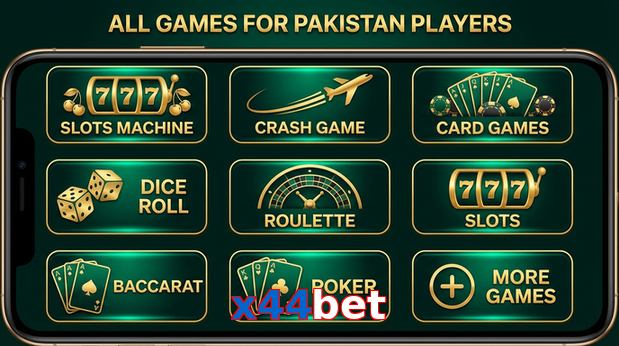 Main screen of X44bet games page for PK players