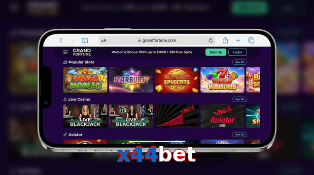 Main screen of X44bet ios page for PK players