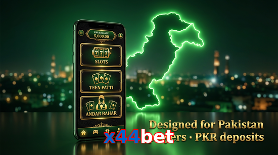 Main screen of X44bet pk page for PK players